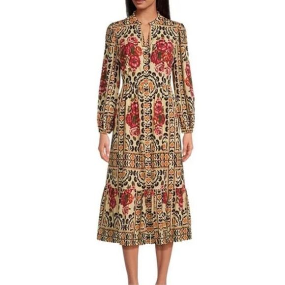 NEW WITH TAGS Anthropologie A Loves A Floral Split V-Neck Long Sleeve Button Fro - Picture 2 of 10